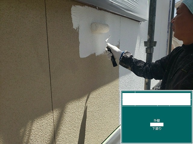 熊本市南区の住宅の色褪せた外壁の塗装をパーフェクトサーフとファインパーフェクトトップで行いました