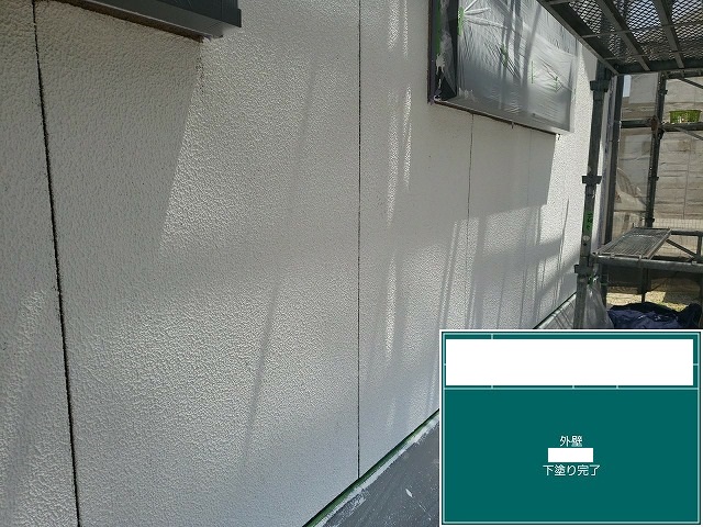 熊本市南区外壁下塗り完了