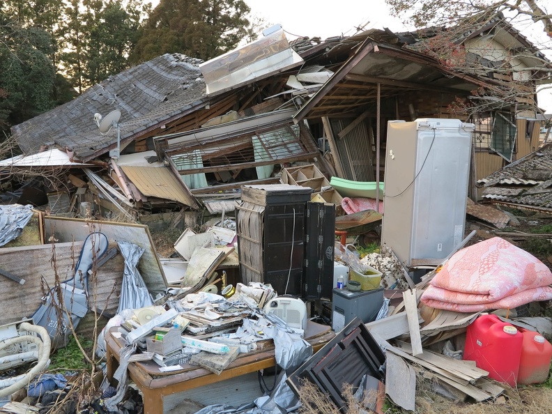 2017年1月30日の地震後の益城町の写真