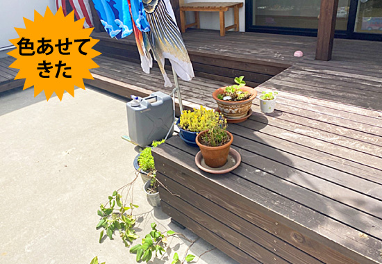 木部色褪せ