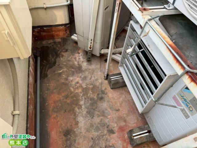 熊本市中央区ウレタン塗膜防水施工前