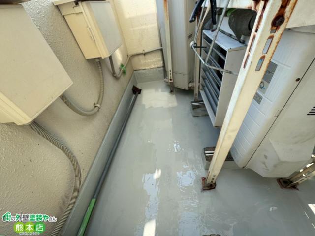 熊本市中央区ウレタン塗膜防水施工後