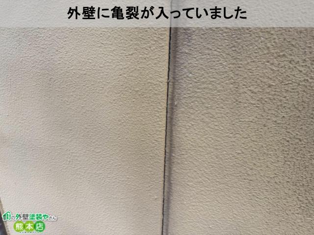 外壁に亀裂が入っていました