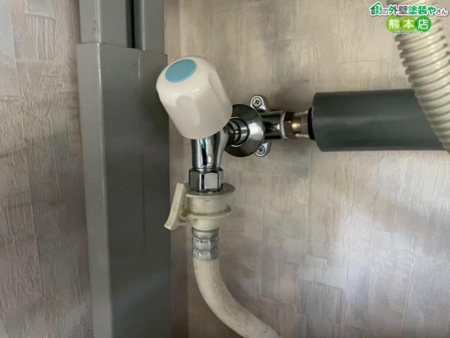 熊本市東区洗濯用単水栓交換後