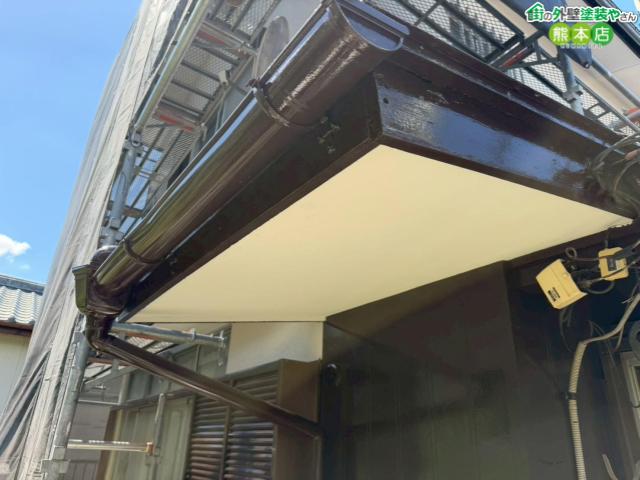 【熊本市東区】傷んだ破風板の交換から無機塗料仕上げまで。住宅塗装と同時に行った木部復活工事