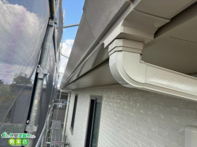 熊本市東区雨樋塗装後