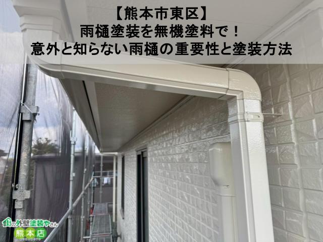 【熊本市東区】雨樋塗装を無機塗料で！意外と知らない雨樋の重要性と塗装方法
