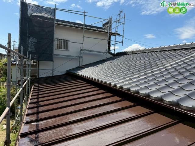 【熊本市東区】サビた瓦棒屋根が無機塗料で大復活!ハイパーリアクターコート無機ルーフで新築の輝きへ