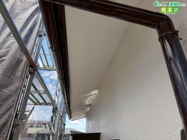 熊本市東区軒天塗装後