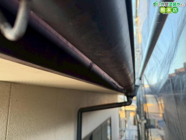 熊本市東区雨樋塗装前