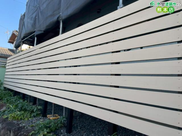 熊本市東区木製塀塗装後
