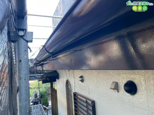 熊本市東区雨樋塗装後