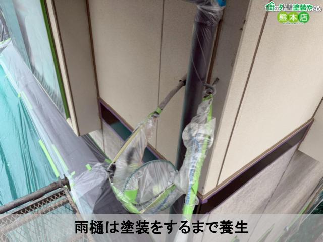 雨樋は塗装をするまで養生
