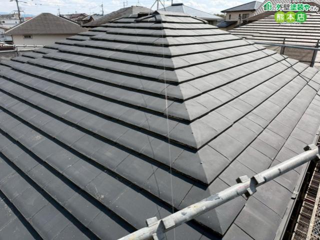 熊本市北区陶器瓦塗装前