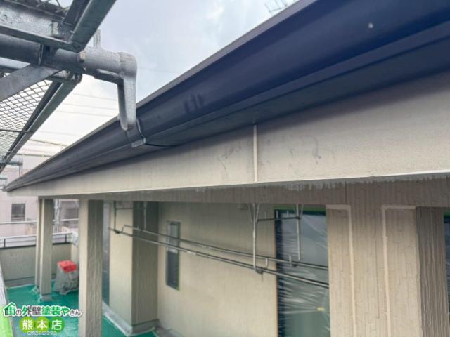 熊本市北区雨樋＆破風板塗装前