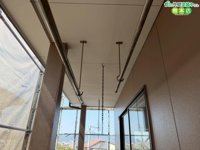熊本市北区軒天塗装後