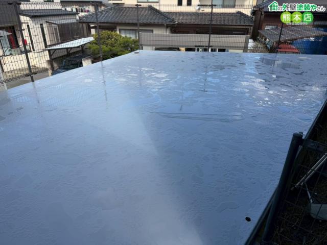 熊本市北区駐車場屋根ウレタン防水施工後