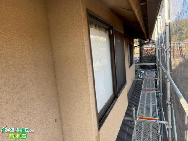 熊本市南区モルタル外壁吹き付け塗装前