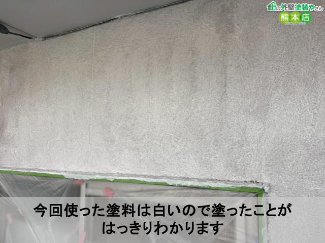 今回使った塗料は白いので塗ったことが はっきりわかります