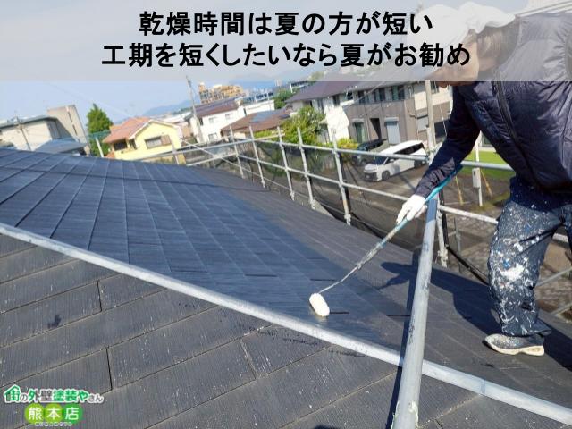 乾燥時間は夏の方が短い 工期を短くしたいなら夏がお勧め