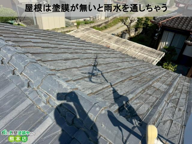 屋根は塗膜が無いと雨水を通しちゃう