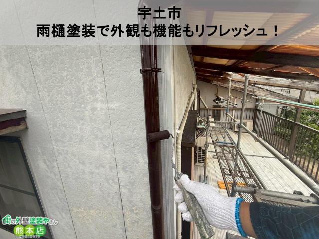 【宇土市】雨樋塗装で外観も機能もリフレッシュ！塩ビ素材の特性を活かした密着力の高い仕上がり
