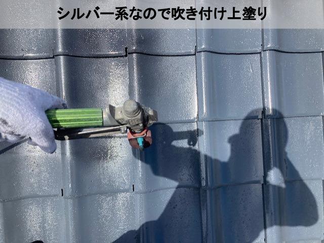 熊本市東区屋根塗装上塗り