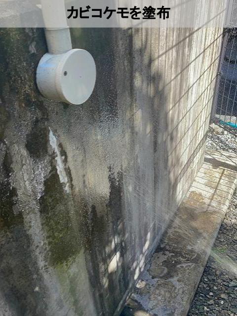 熊本市中央区受水槽架台カビコケモ塗布
