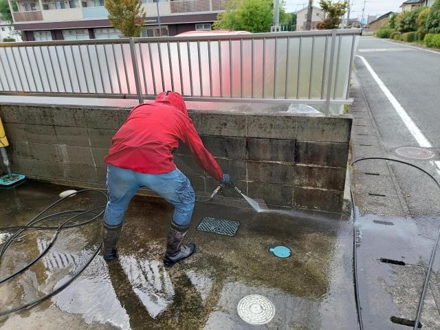 熊本県菊陽郡菊陽町原水塗装しない箇所も高圧洗浄
