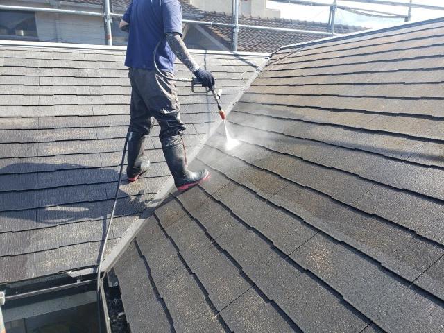 西区島崎高圧洗浄屋根