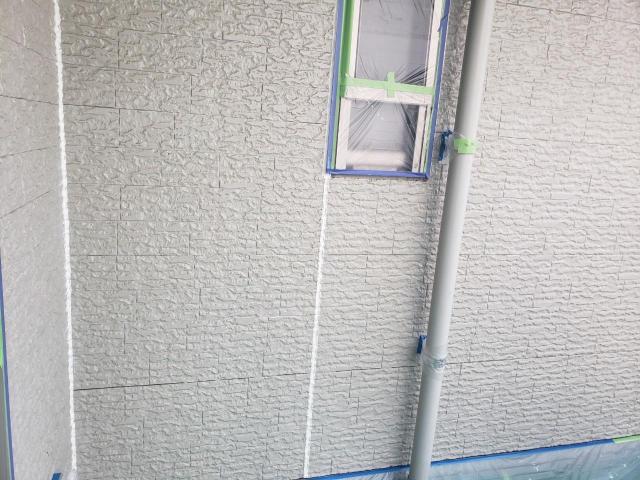 熊本市西区島崎サイディング外壁下塗り後乾燥中
