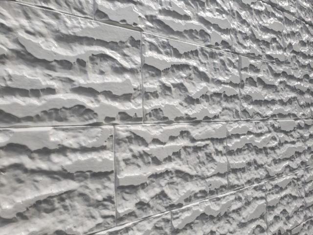 熊本市西区島崎サイディング外壁中塗り表面アップ写真