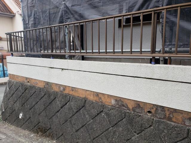 熊本市北区中古物件塀溝の汚れや膨れ