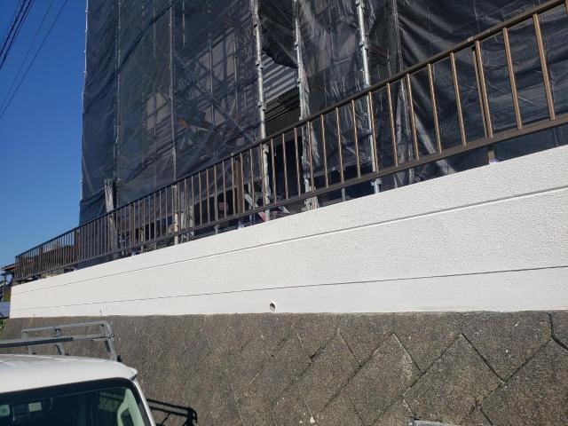 熊本市北区中古物件塀上塗り後