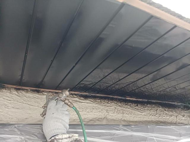 熊本市西区軒天井吹き付け塗装