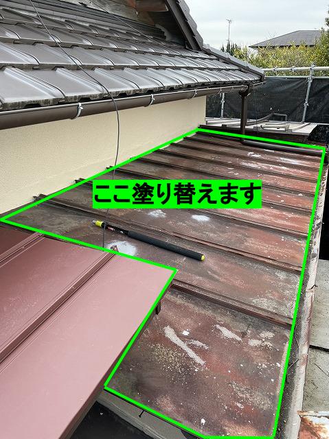 熊本市南区にて１軒家の経年劣化で塗膜が剥がれていたトタン屋根を塗り替えました【ファインパーフェクトベスト】