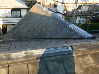 足立区にてDIYでの屋根塗装を諦めた賢明な判断の跡を発見