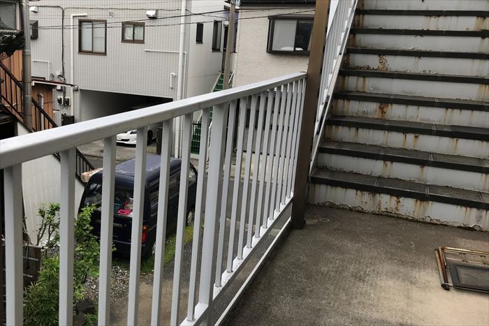江戸川区中葛西で鉄階段塗装のご相談、現地調査にお伺い致しました