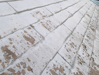 立川市幸町にてスレート屋根の調査、塗膜が剥離してきたスレートにファインパーフェクトベストによる塗装をおすすめ