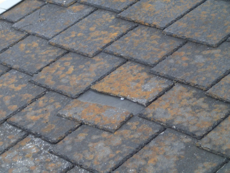 足立区新田で１階部分がタイルの洋風住宅の外壁塗装前点検