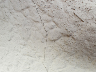 府中市分梅町の外壁塗装調査、モルタル外壁にクラックが多数発生、エラストコートによる塗装工事をおすすめ