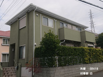 千葉市稲毛区長沼町で外壁塗装前にカラーシミュレーションを作成！SKプレミアムシリコンの淡色をご紹介！