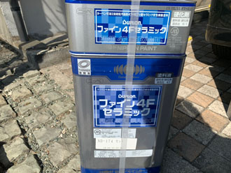 勝浦市新官でファイン４Ｆセラミックを使用した外壁塗装でお洒落なツートンカラーの邸宅に大変身！