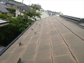 千葉市若葉区の屋根塗装塗膜の色褪せ経年劣化
