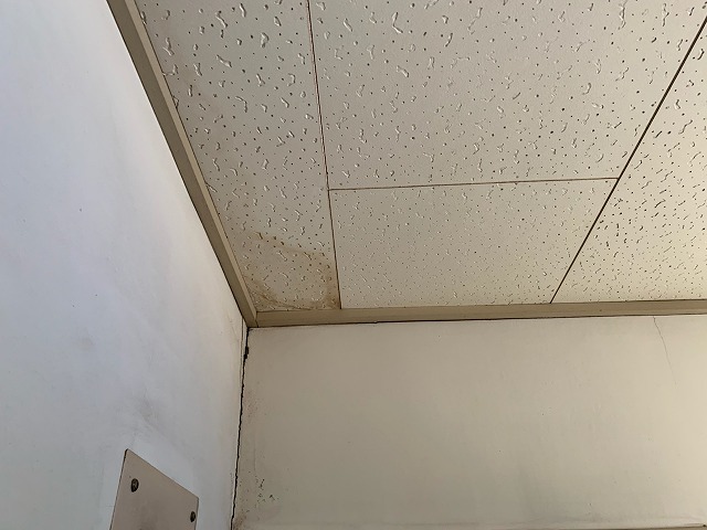 二本松市の木造住宅で倉庫の天井の雨染みについて現調